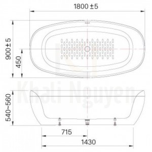 Bản vẻ kỹ thuật bồn tắm BF-1858V Lập Thể