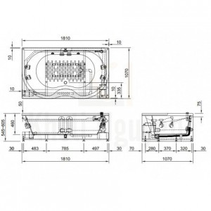 Bản vẻ kỹ thuật bồn tắm massage Inax MSBV-1700B