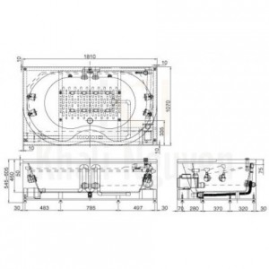 Bản vẽ kỹ thuật bồn tắm Massage Inax MSBV-1800N