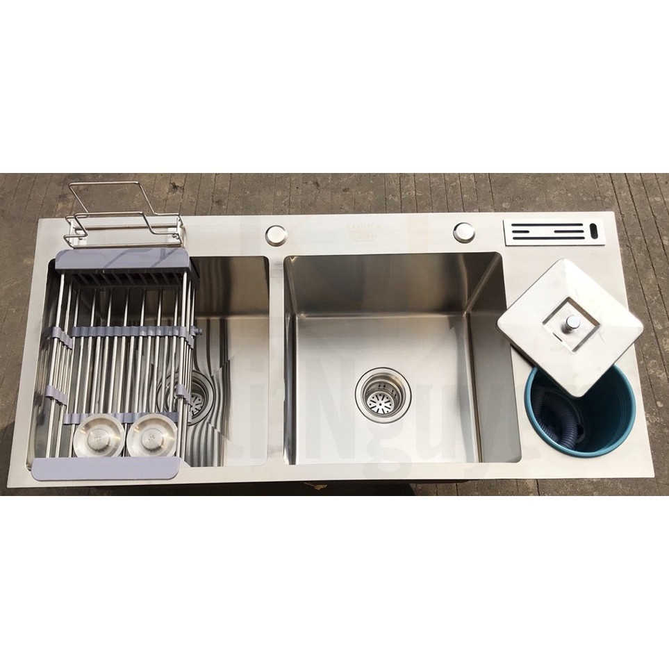 Chậu rửa bát handmade đúc Inox cao cấp Kagol H10045-RD 304