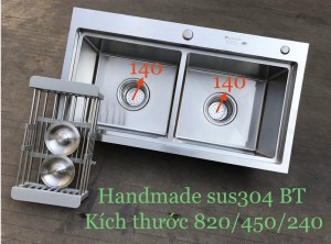 Chậu rửa bát handmade đúc cao cấp Kagol H8245-BT can 304