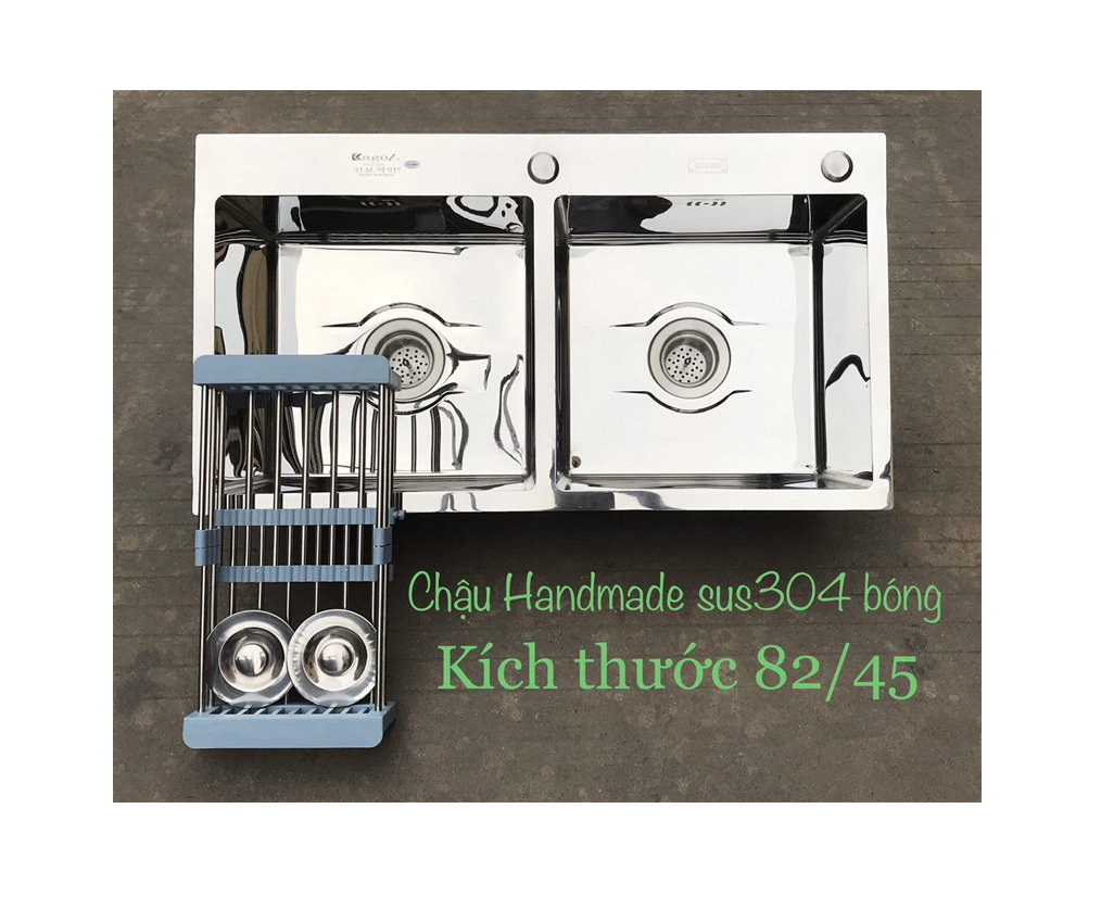 Chậu rửa bát handmade Inox đúc cao cấp Kagol H8245-Can 304 Bong