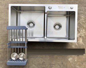 Chậu rửa bát handmade đúc Inox cao cấp Kagol H8245 lech New