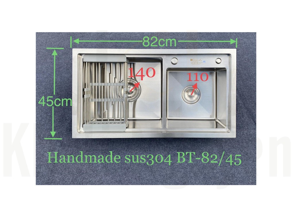 Chậu rửa bát handmade đúc Inox cao cấp Kagol H8245BT Lech 304