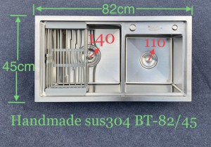 Chậu rửa bát handmade đúc cao cấp Kagol H8245BT Lech 304