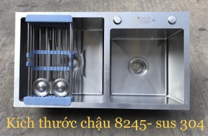 Chậu rửa bát handmade đúc cao cấp Kagol H8245L-Lech 304