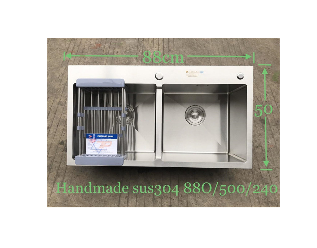 Chậu rửa bát handmade Inox đúc cao cấp Kagol H8850-Cân 304