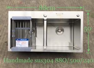 Chậu rửa bát handmade đúc cao cấp Kagol H8850-Cân 304