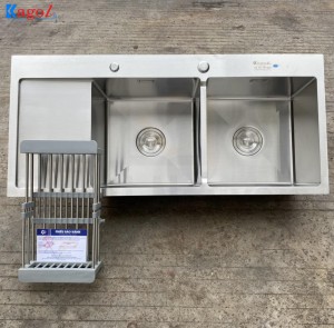 Chậu Rửa Bát Handmade Đúc Kagol Hai Hố K10045-ban-trai Bàn Trờ Trái