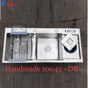 Chậu Rửa Bát Kagol Đúc Inox Hai Hố K10045 RD Có Bàn, Cài Dao,Cài Thớt