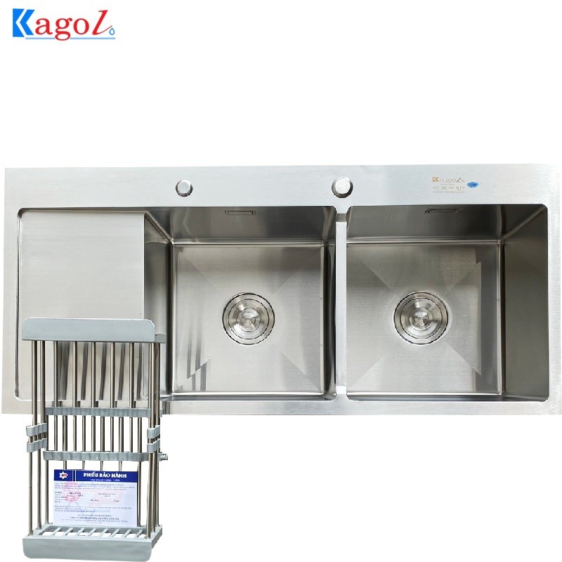 Chậu Rửa Bát Kagol Hai Hố K10050 BAN TRAI 304, Inox SUS304