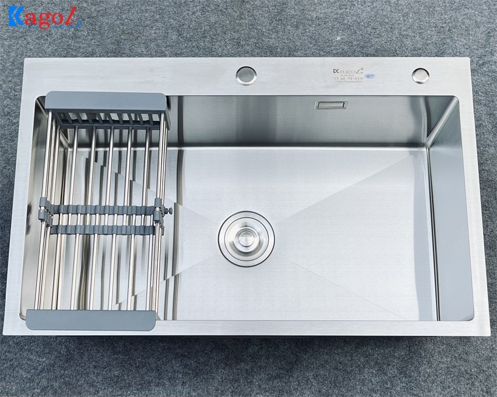 Chậu Rửa Bát Kagol Một Hố K8050 304 (KT:80x50x24 cm), Inox SUS304