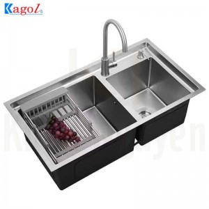  Chậu Rửa Bát Kagol Inox SUS 304 Bậc Thang K8245BT lech 304