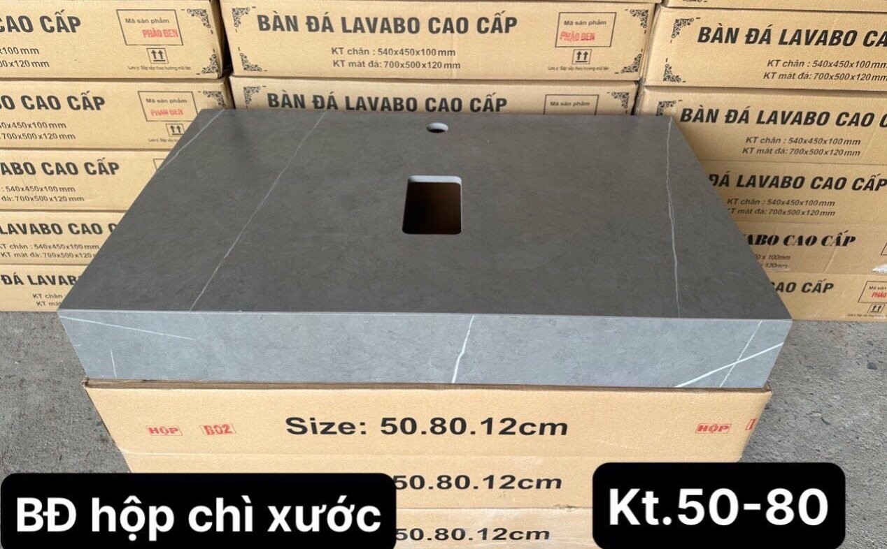 Bá đá chậu lavabo hộp chì, chống xước  | Kích thước 50x80cm | Đã gồm chân đế