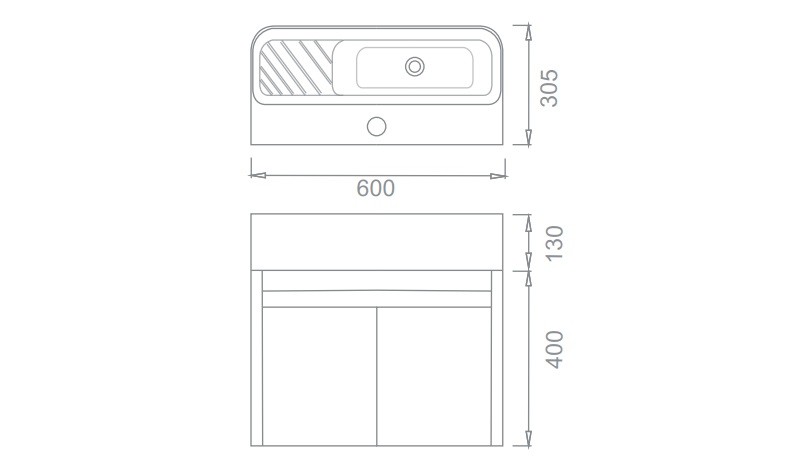 Bản vẽ bộ tủ chậu EC105