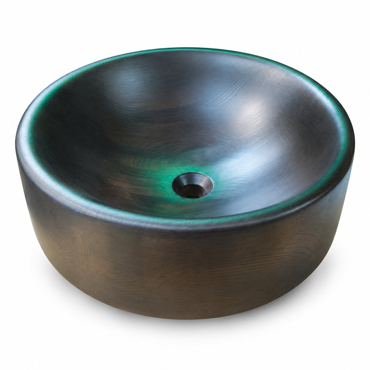 Chậu lavabo tròn gỗ tần bì WF-LV-TB-420C