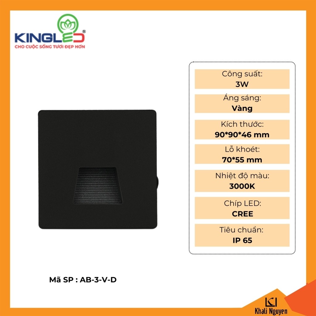 Đèn âm bậc cầu thang Kingled AB-3-V-D