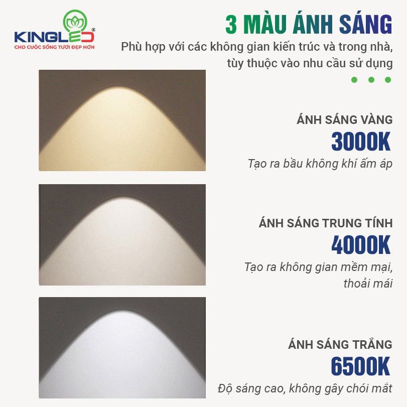 Đèn led ống bơ Kingled DA-OBRG-12SS- hình 3