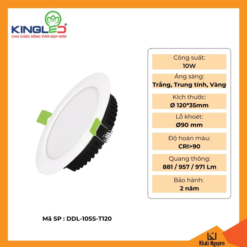 Đèn led âm trần Diamond 10W Kingled DDL-10SS-T120
