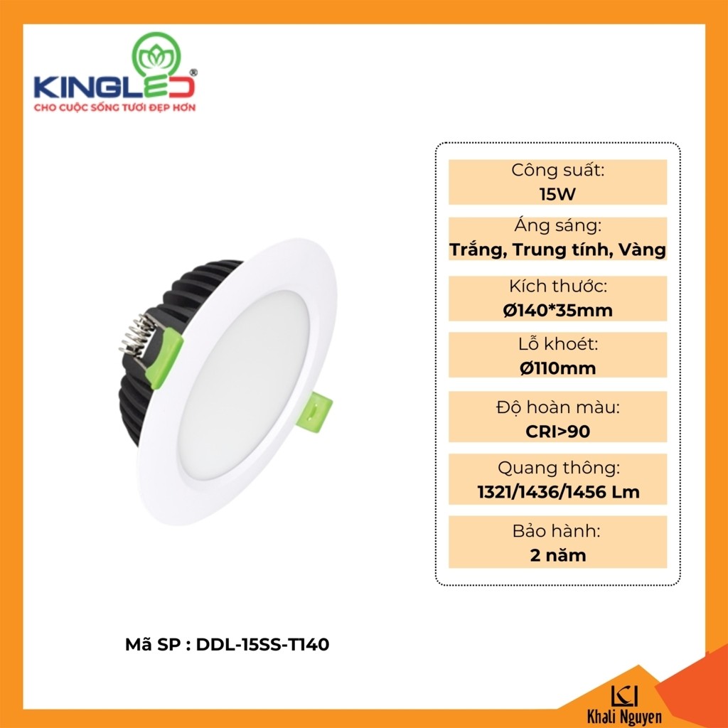 Đèn led âm trần Diamond 15W Kingled DDL-15SS-T140