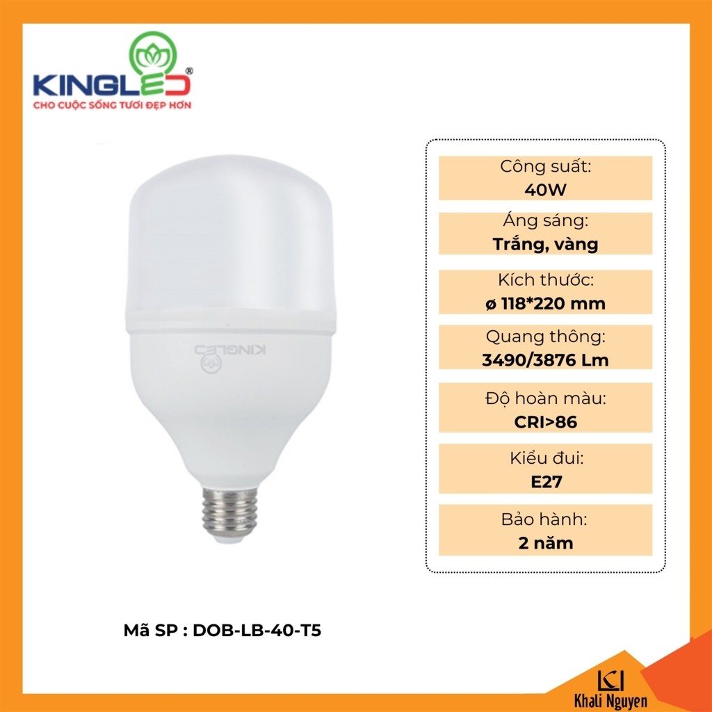 Đèn led bulb 40W Kingled DOB-LB-40-T5