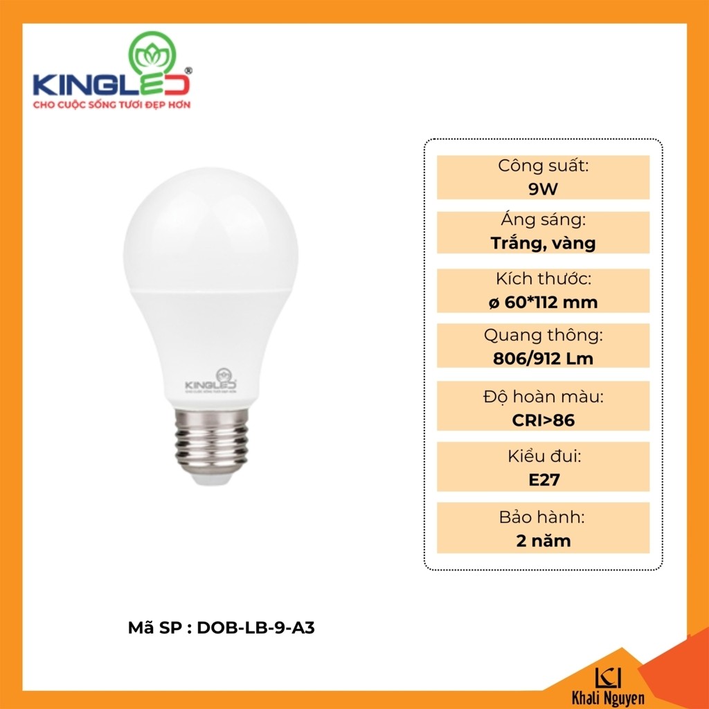 Đèn led bulb 3W Kingled DOB-LB-9-A3