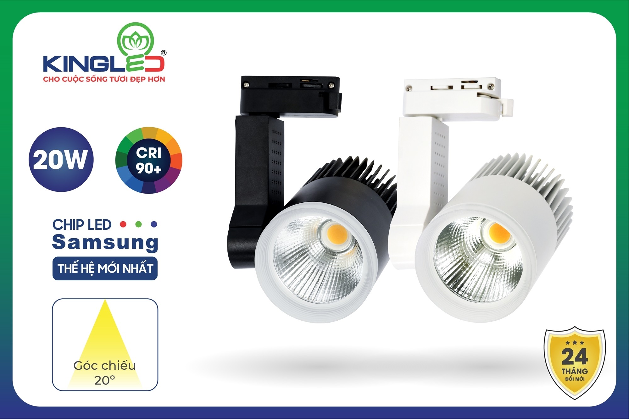 Thông tin đèn rọi ray Beryl 20W Kingled DTL-20SS-T/TT/V-T/D
