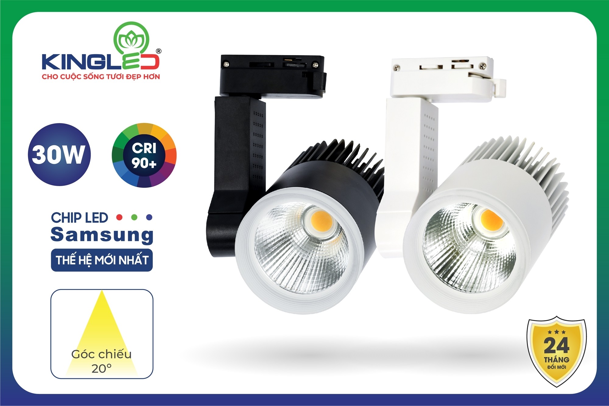 Thông tin đèn rọi ray Beryl 30W Kingled DTL-30SS-T/TT/V-T-D