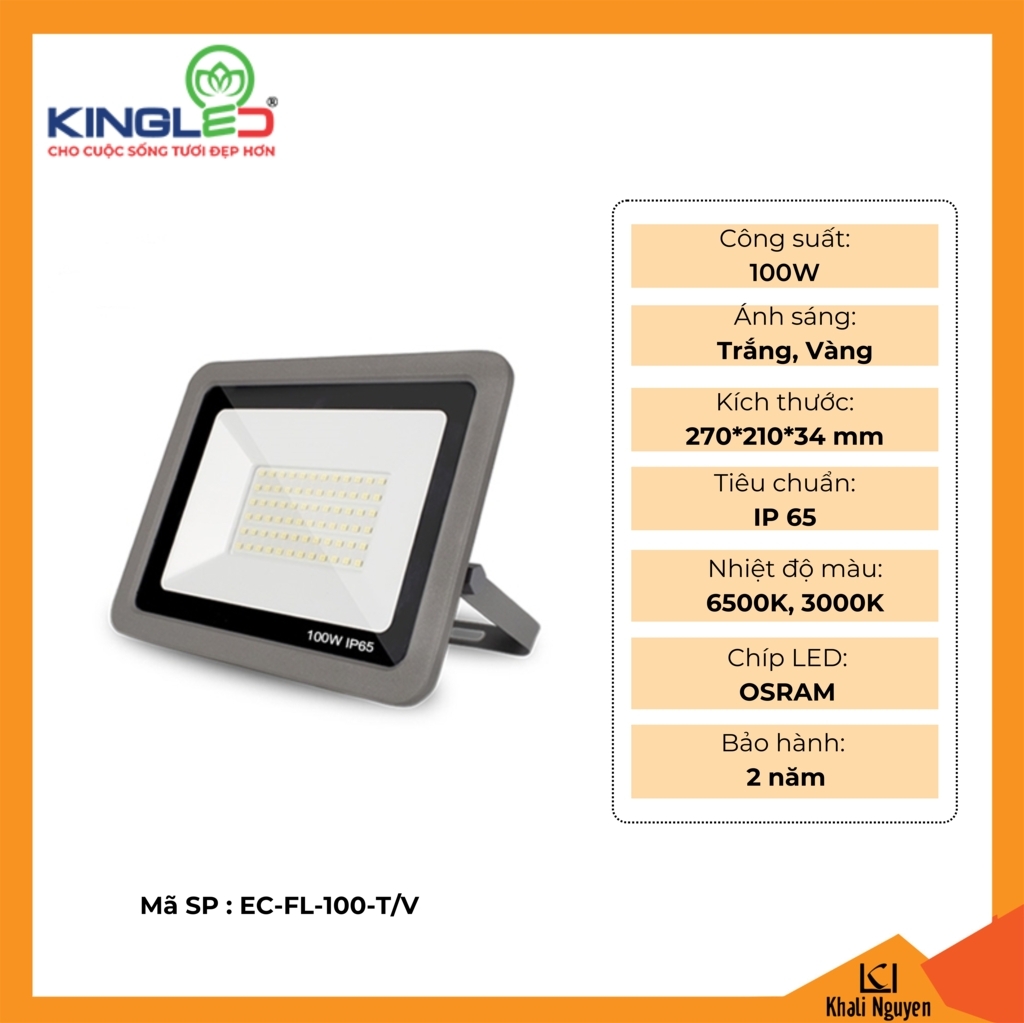 Đèn pha led Kingled EC-FL-100-T/V