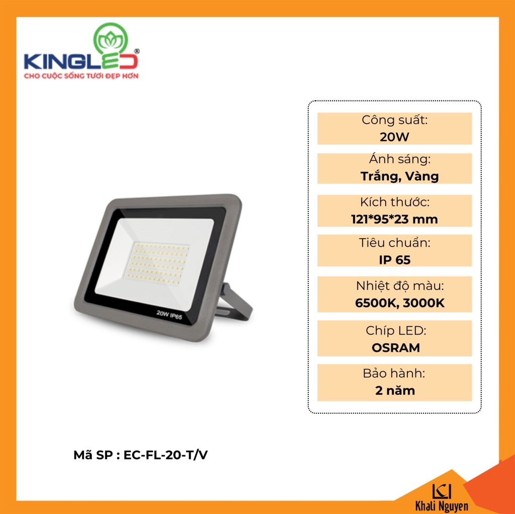 Đèn pha led Kingled EC-FL-20-T/V