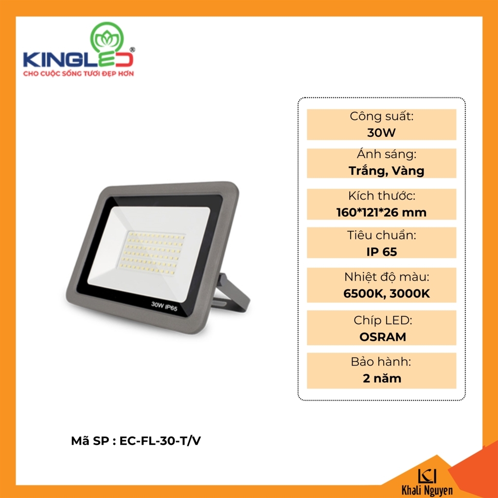 Đèn pha led Kingled EC-FL-30-T/V