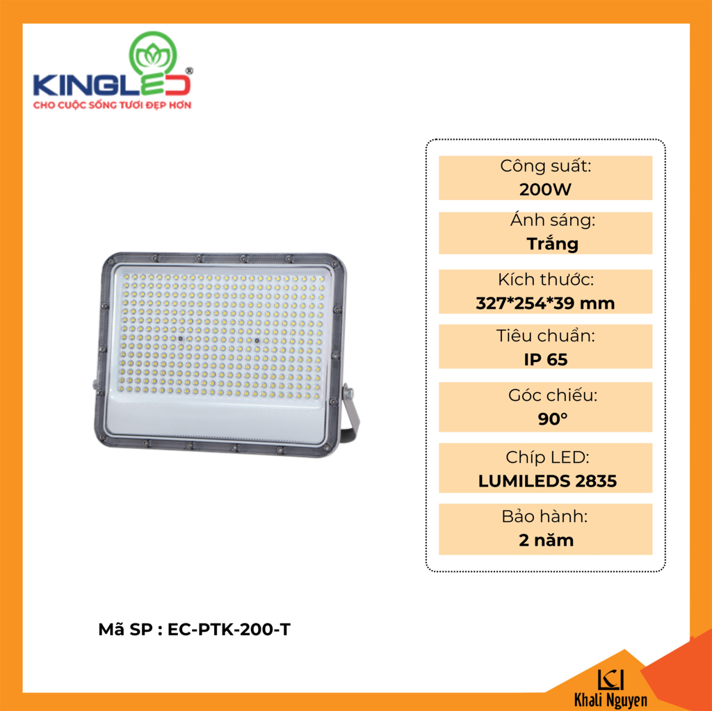 Đèn pha led thấu kính Kingled EC-PTK-200-T