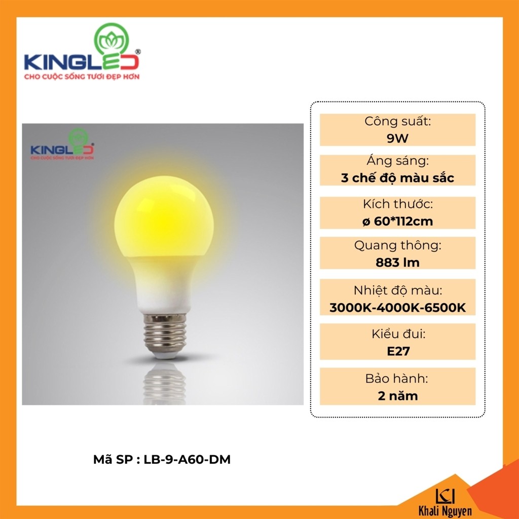 Đèn led bulb đổi màu 9W Kingled LB-9-A60-DM
