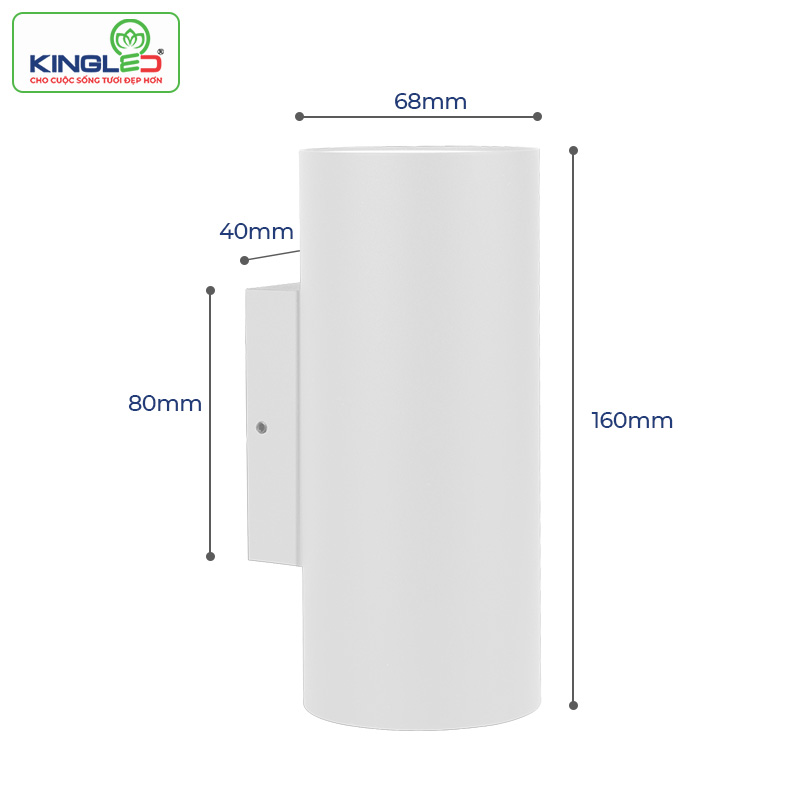 Kích thước Kingled LWA0047-2S-WH