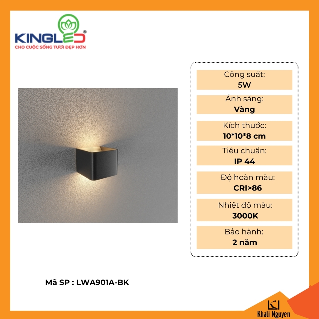 Đèn tường led Kingled LWA901A-BK