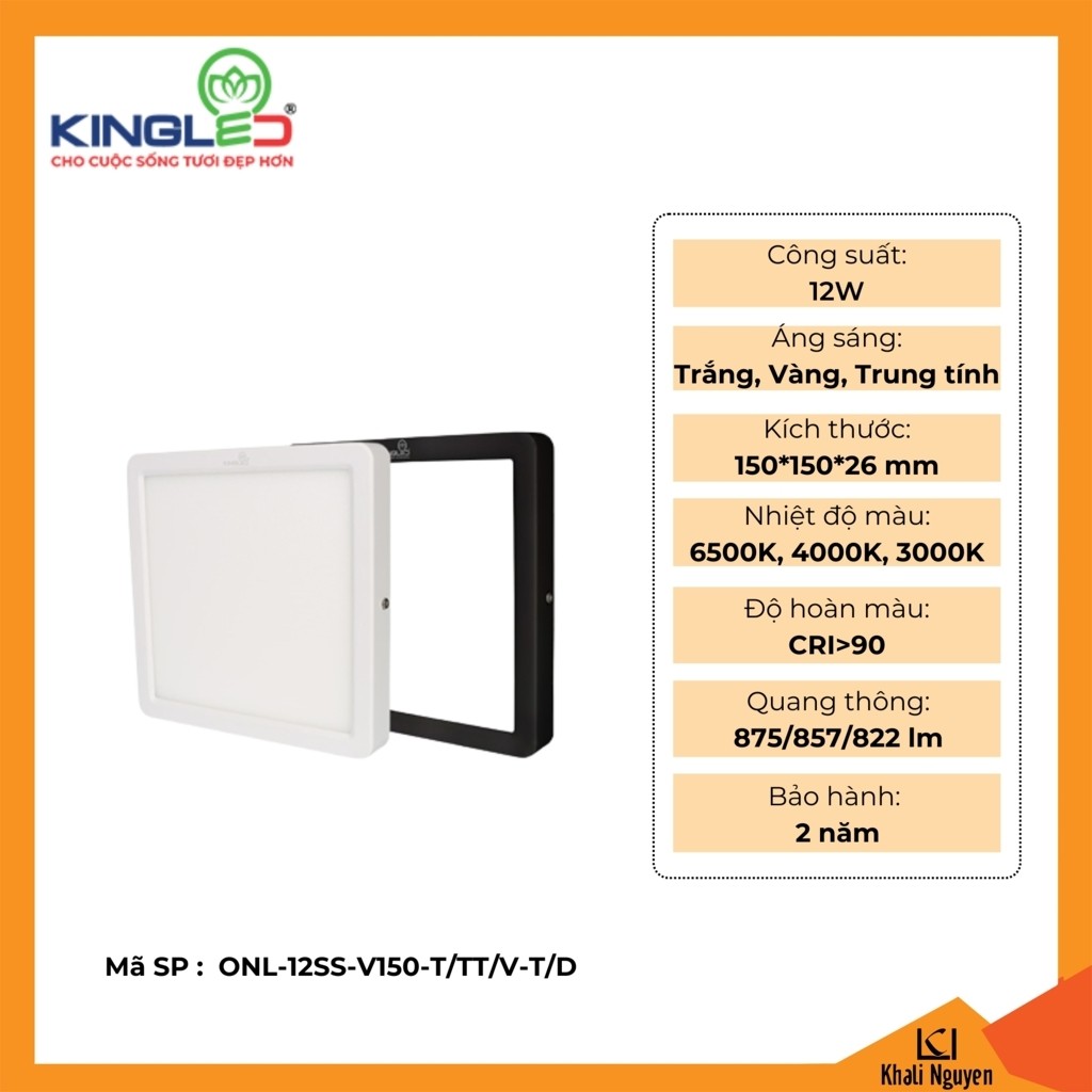 Đèn led ốp trần Moonstone 12W Kingled ONL-12SS-V150-T/TT/V-T/D