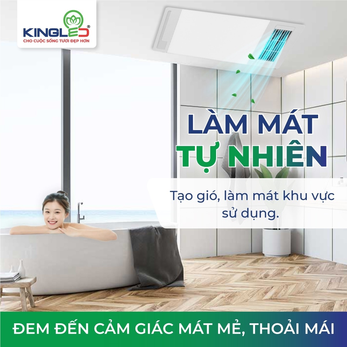 Quạt sưởi điều hòa phòng tắm Kingled QSDH-3030 - hình 4