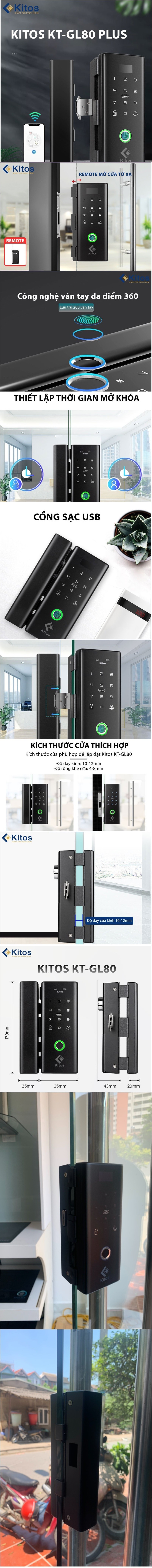 Thông Tin Khóa Cửa Thông Minh Kitos KT-GL80 Plus