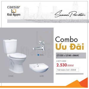 Combo KM bàn cầu kết hợp lavabo vòi nước lạnh CT1325 + L2140 + B065C