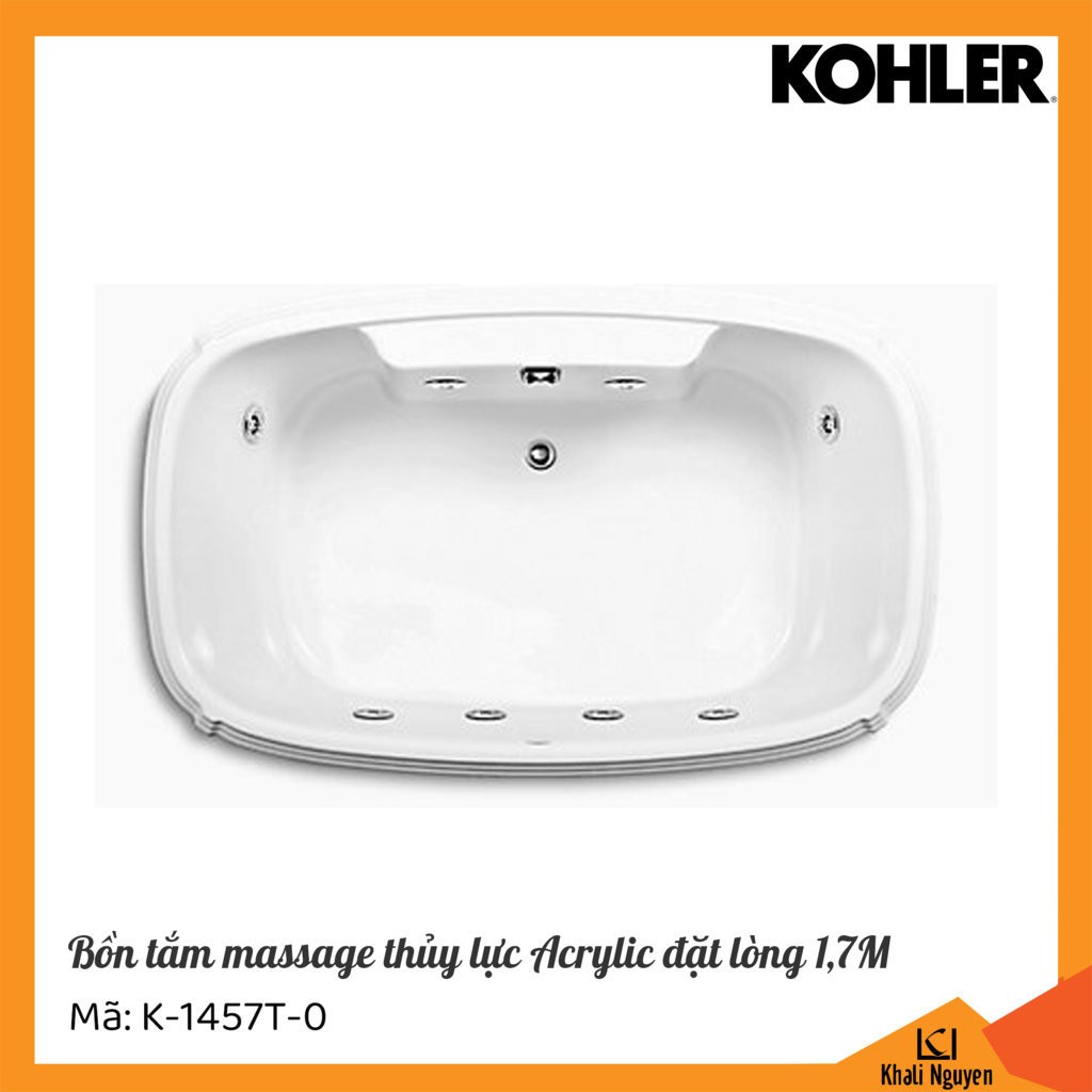 Bồn tắm Massage thủy lực Acrylic Kohler K-1457T-0 đặt lòng 1,7m