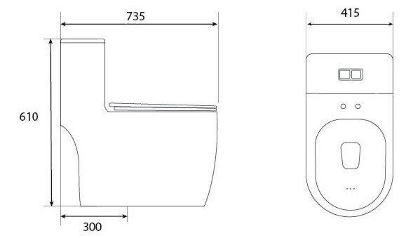 Bản vẽ bồn cầu 1 khối Korest BKR9911