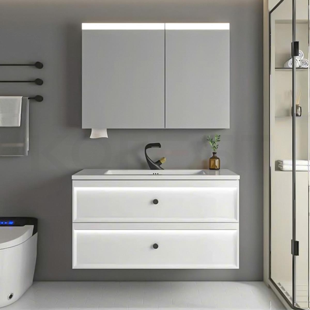 Bộ tủ chậu lvabo Korest CKR-TC1206 kèm tủ gương