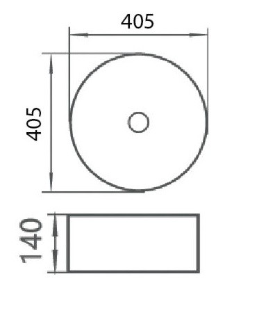 Bản vẽ lavabo đặt bàn Korest CKR304A