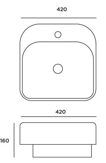 Bản vẽ lavabo đặt bàn Korest CKR7112