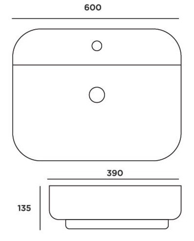 Bản vẽ lavabo bán âm bàn Korest CKR7117