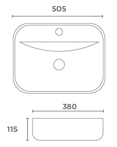 Bản vẽ lavabo đặt bàn Korest CKR7122