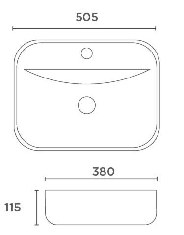 Bản vẽ lavabo đặt bàn Korest CKR7122B