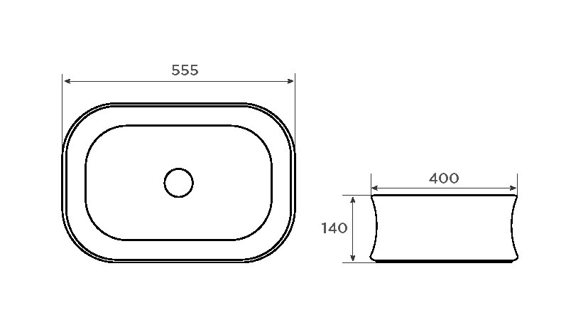 Bản vẽ lavabo đặt bàn Korest CKR7168A