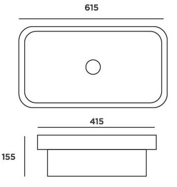 Bản vẽ lavabo bán âm bàn Korest CKR7206