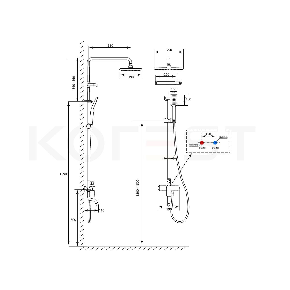 Bản Vẽ Bộ Sen Cây Cao Cấp Korest K1104